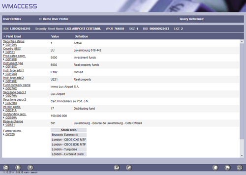Individual detail display: only those fields defined by the user are displayed and thus provide fast and targeted information.