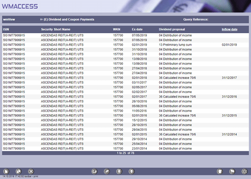 After using the Toggle function another information field is now displayed as the last column of the hit list.
