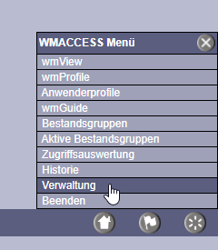 Auswahl der Option 'Verwaltung'