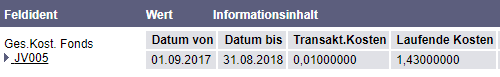 JV005 Beispiel: Datum-von = 01.09.2017 sowie Datum-bis = 31.08.2018