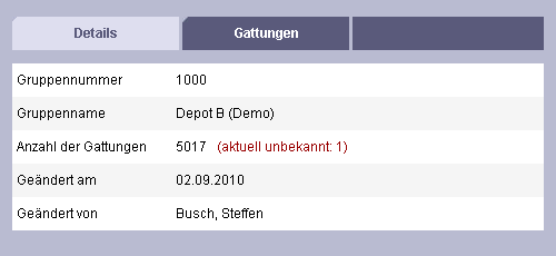 Display of the number of the currently unknown ISINs of the chosen portfolio group.