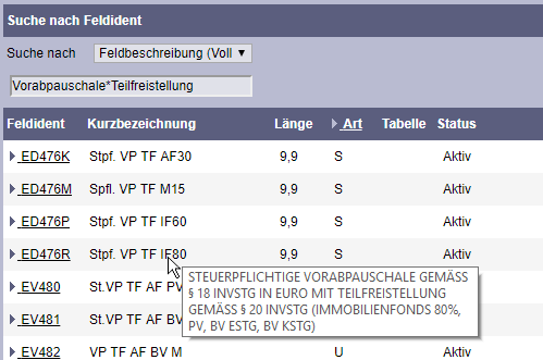 Langbezeichnung als Tooltip für die Kurzbezeichnung von ED476R
