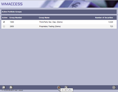 Activation / deactivation of active portfolio groups with subsequent saving process by clicking on the button 'OK'.