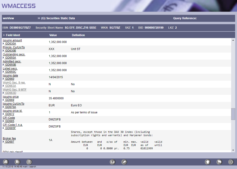 Security Master Data Securities master data from WM-Daten for over 4.5 million securities