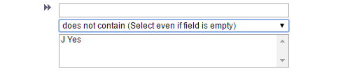 Option 3: does not contain (Select even if field is empty)